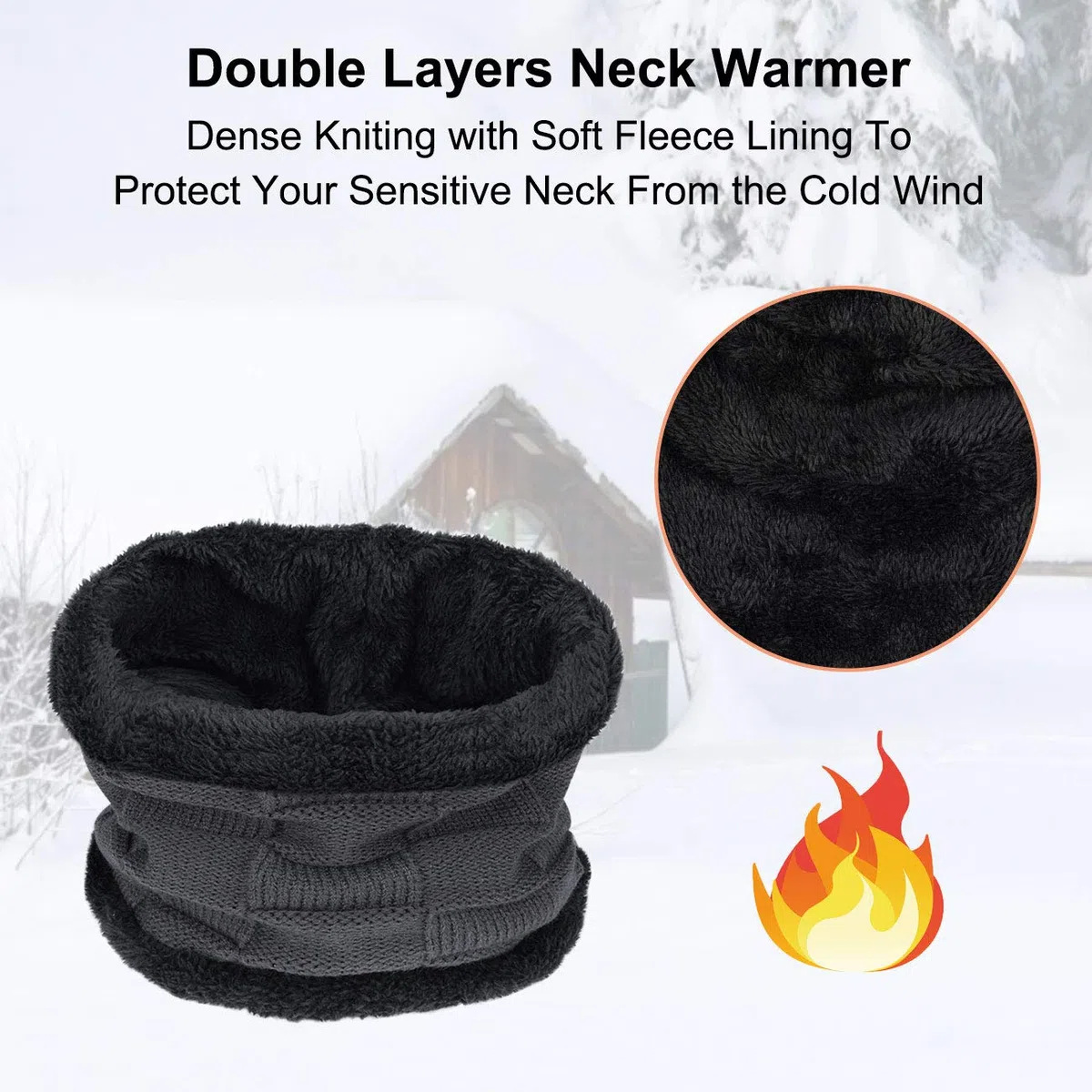 Cappello Sciarpa e Guanti Touch Screen Uomo Invernali Berretto in Maglia con Sciarpa Beanie Collo della Ciarpa 3/2 Pezzi per Uomo Donna
