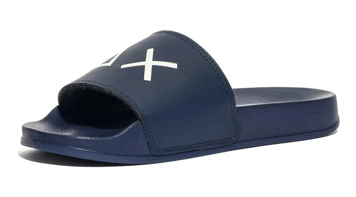SUN68 X36110 Slippers Logo Navy Blue Ciabatte per Uomo in Gomma