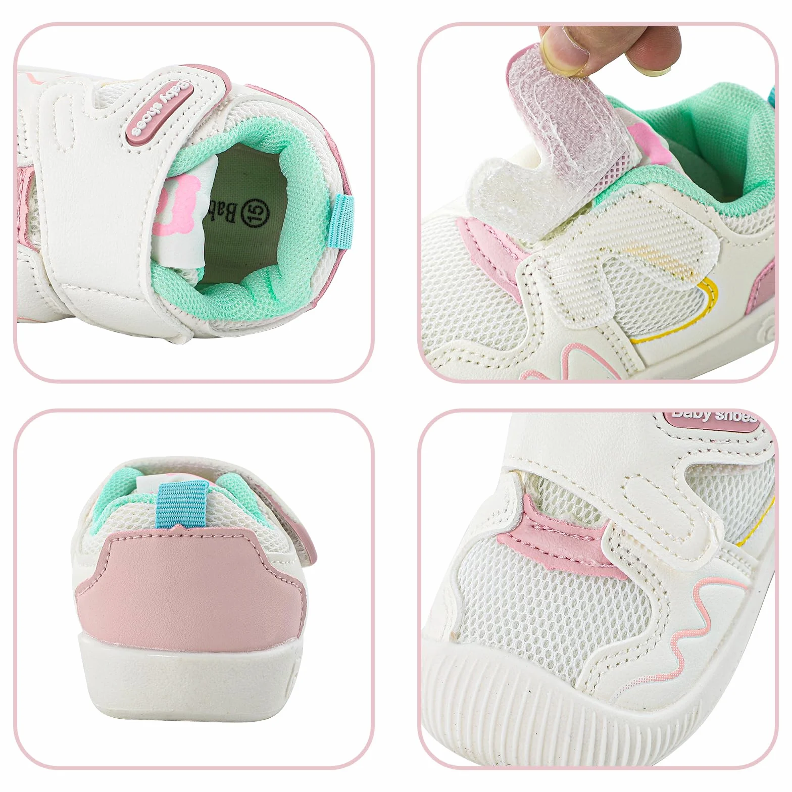 LACOFIA Scarpine Primi Passi Bambina Scarpe Ginnastica Neonato Sneakers Bimbo con Suola Gomma Antiscivolo