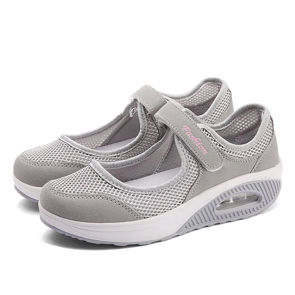 Scarpe Ortopediche Slip on Breathe Cuscino d'Aria in Rete Scarpe da Passeggio Donna Casuale Sneakers alla Moda Mocassini con Zeppa Comfort