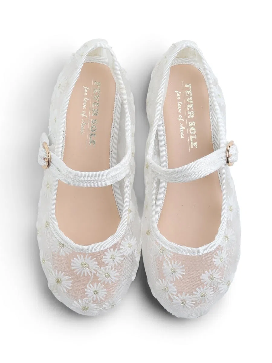 Feversole Girls Cute Dress,Ragazze Mary Jane Strap Scarpe Basse Ballerine da Principessa Scarpe da Scuola Piatte