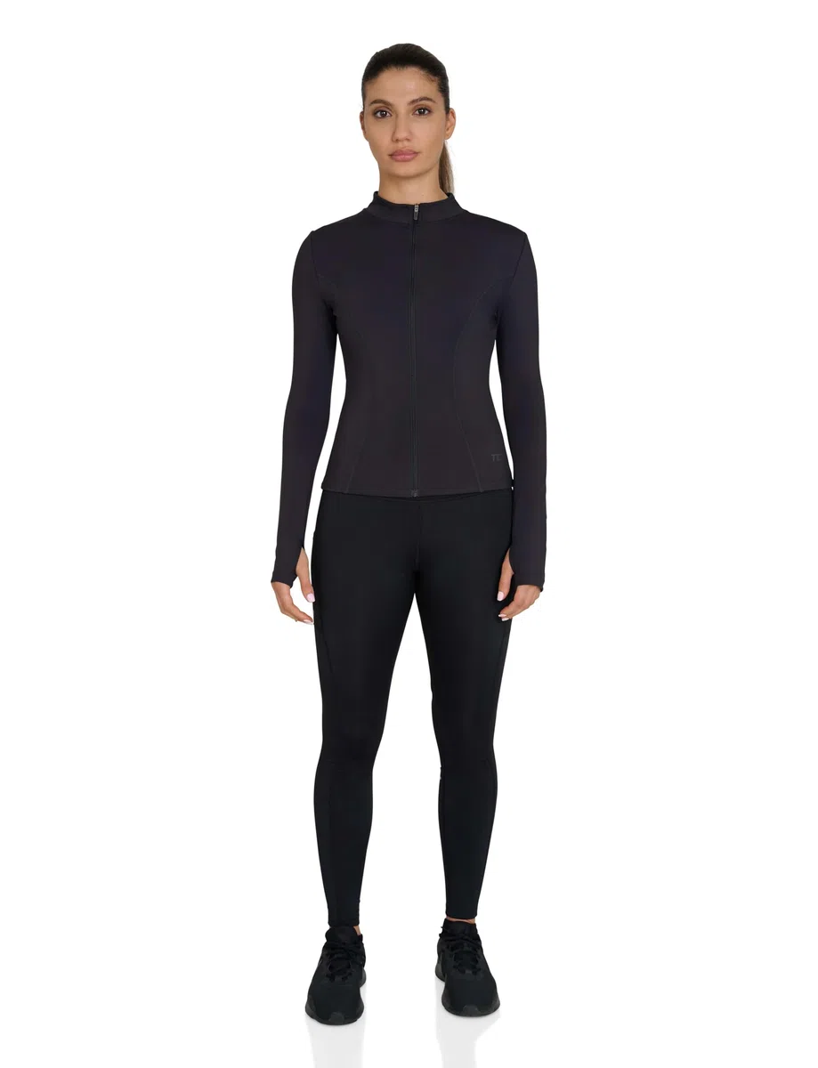 TCA Giacca da corsa da donna Top da palestra a maniche lunghe da donna, giacca sportiva con cerniera completa, giacche da palestra leggere