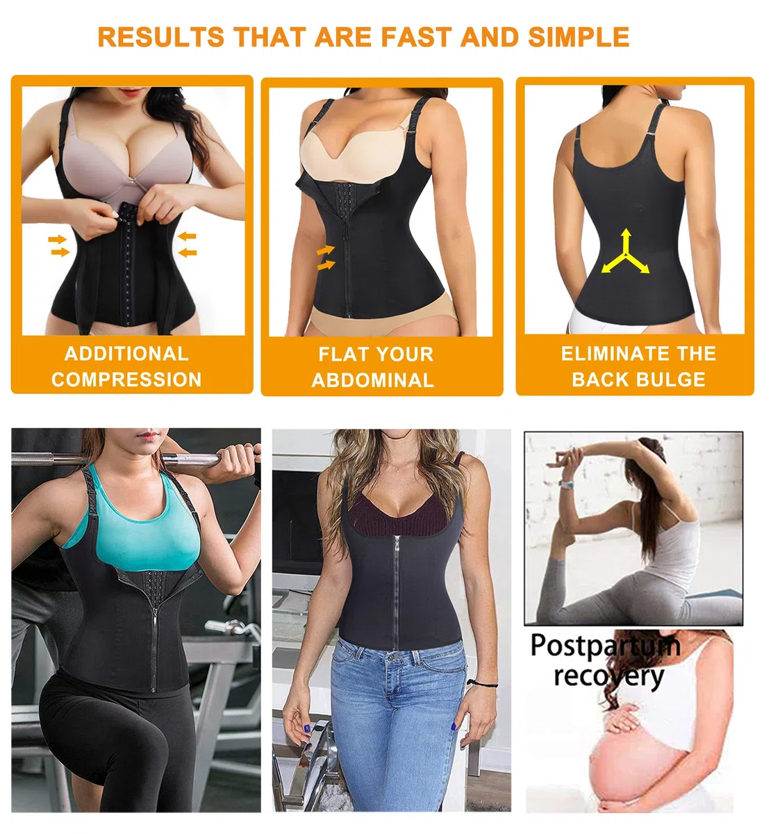 Donna Corsetto Vita Dimagrante Body Modellante Cintura Intimo Shaper Training Vestiti Shapewear Contenitivo Snellente