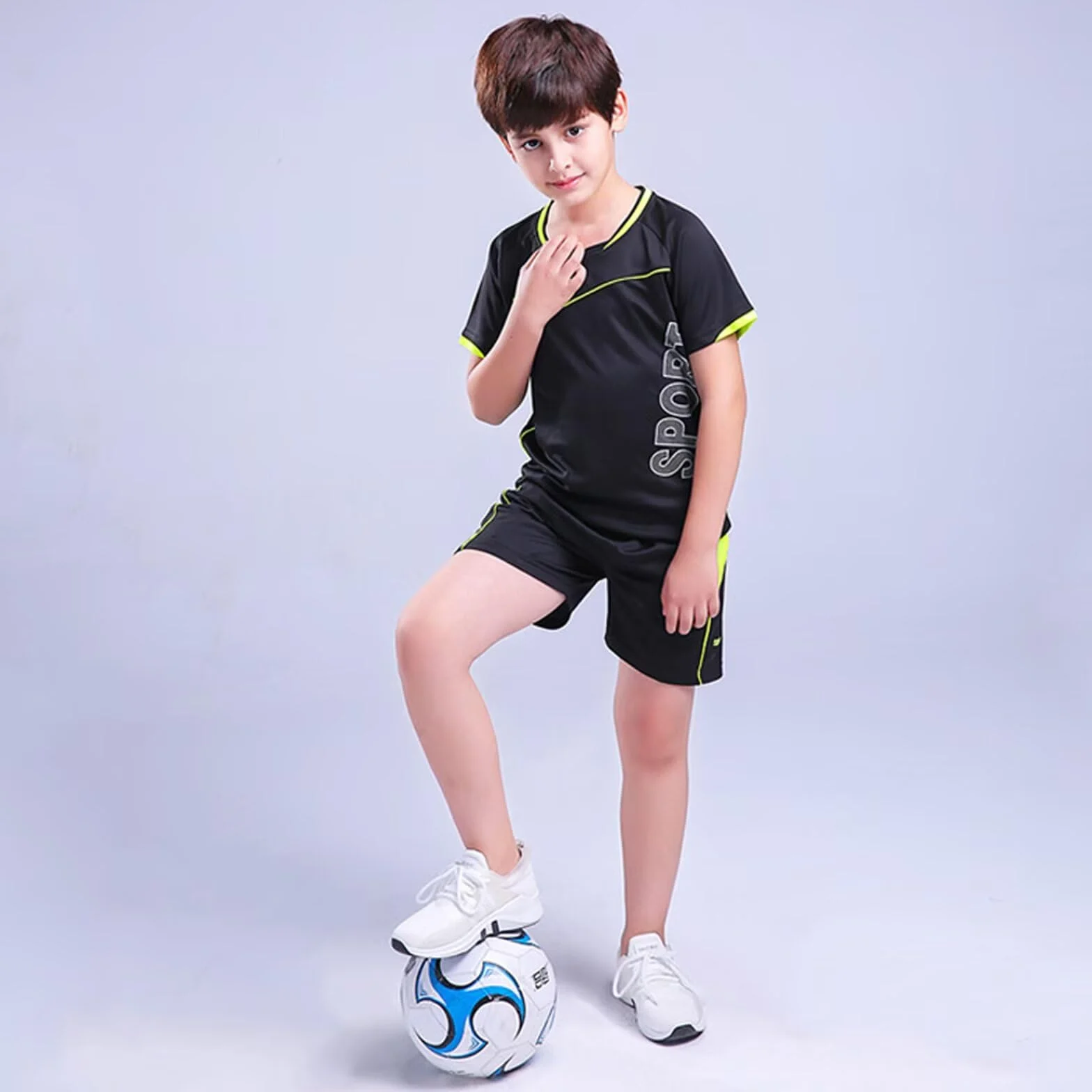 Set Maglie da Calcio Bambino Maglia T-Shirt Pantaloncini Maglietta da Calcio per Bambini