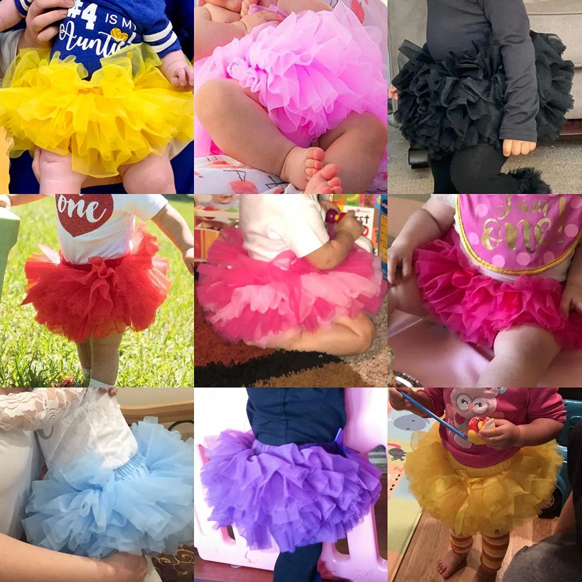 HOOLCHEAN Infant Toddler Baby Girls Super Soft Fluffy Tutu Skirt with Diaper Cover Bloomer