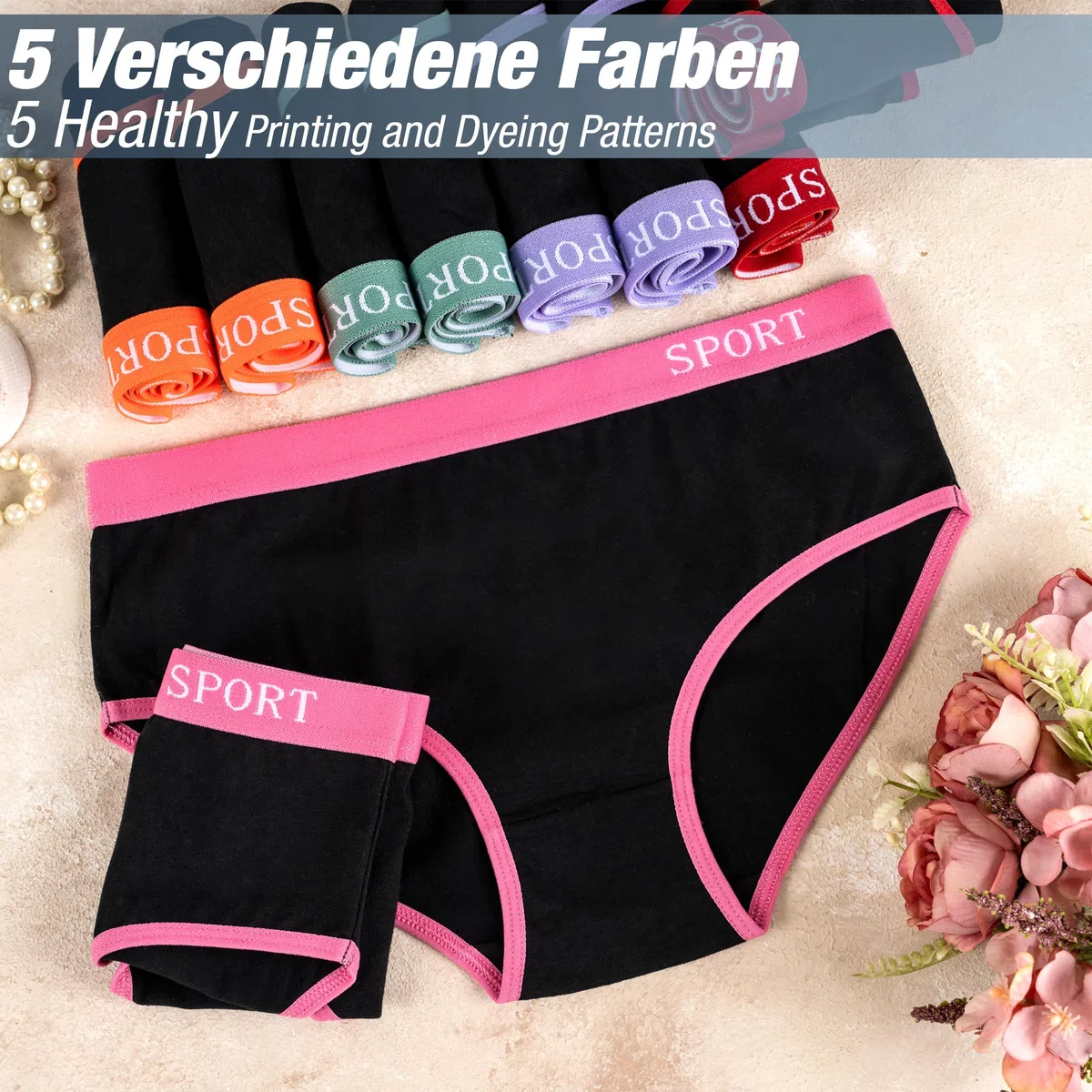 LOREZA ® 10 Slip in Cotone per Ragazze Intimo con Vari Motivi 2-15 Anni