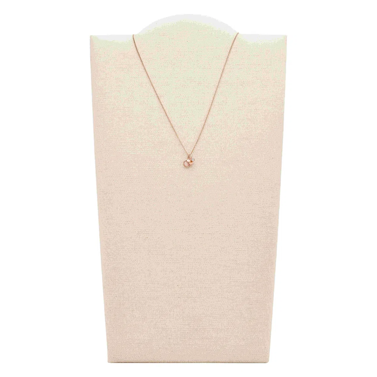 Fossil Collana con ciondolo rotondo da donna in acciaio inossidabile con chiusura a moschettone, tonalità oro rosa