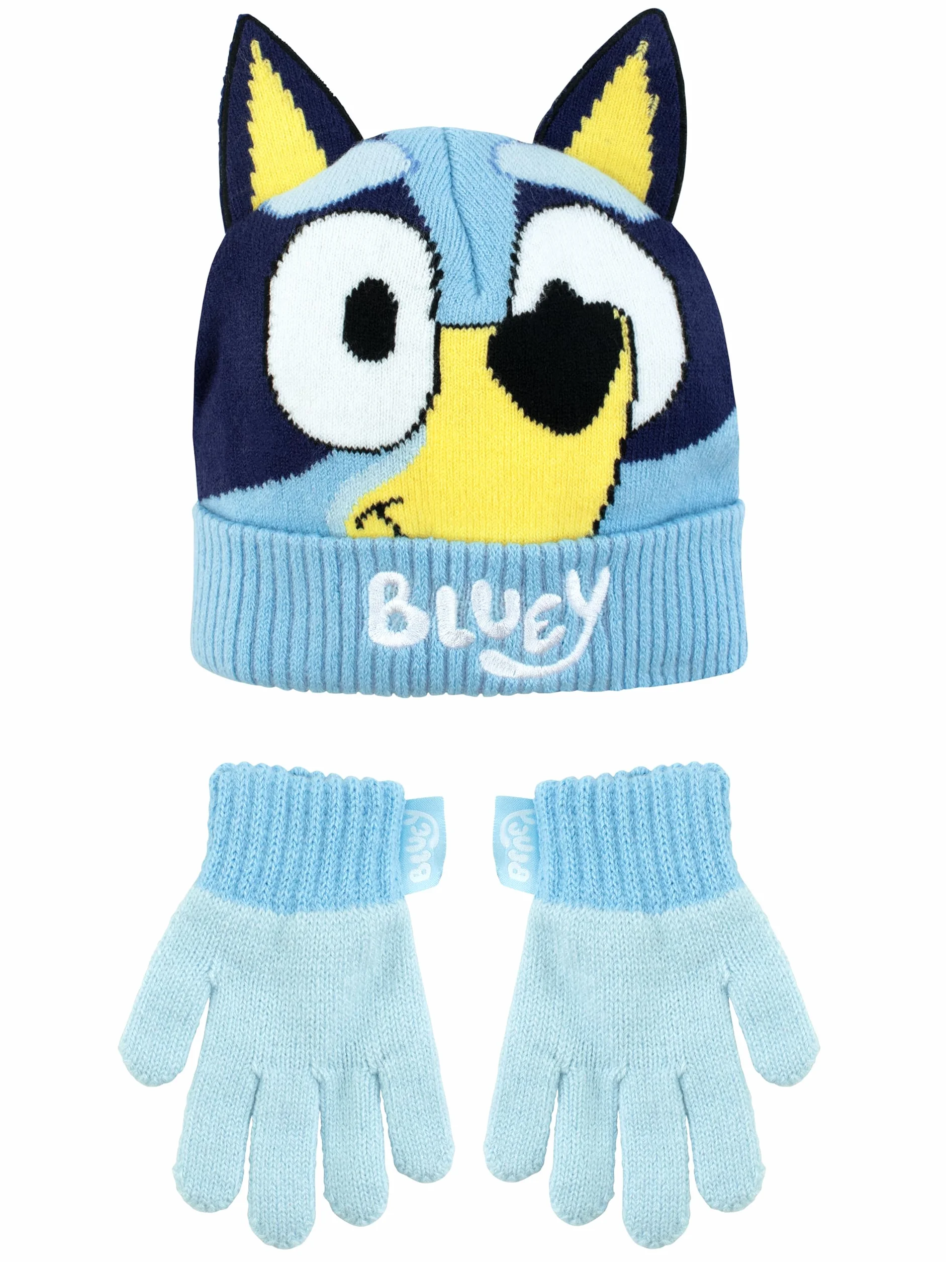 BlueY Set Cappello e Guanti per Bambini Berretto e Guanti Invernali per Bambine e Bambini | Cappello a Bobble per Bambini | Merchandising Ufficiale