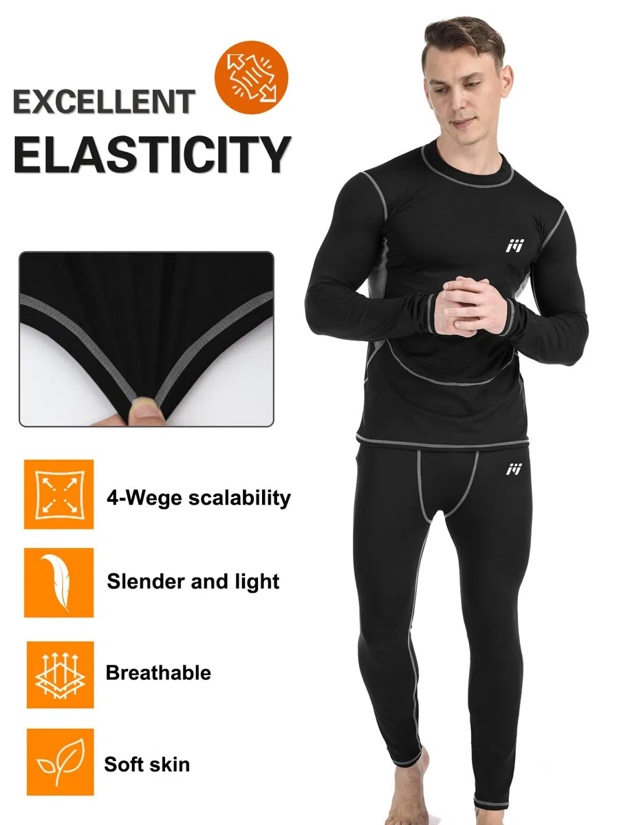 Biancheria Intima Termica Uomo, Biancheria Funzionale Uomo Quick Dry Maglia Termica Invernali da Sport Compression Baselayer per Corsa Ciclismo Calcio