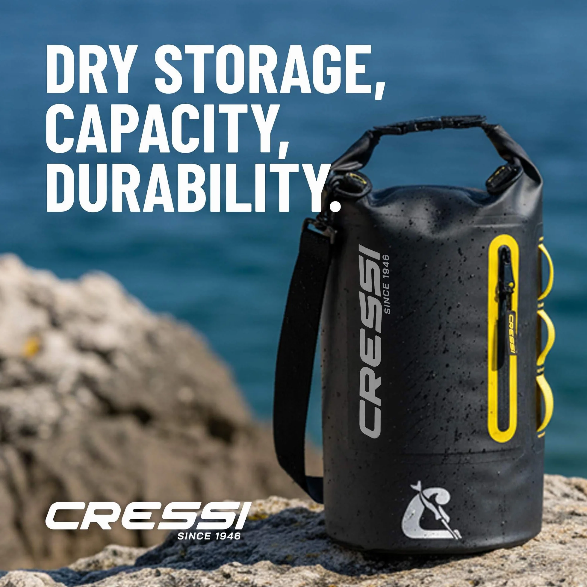 CRESSI dal 1946 - Ocelot Dry Bag - Borsa Stagna Impermeabile Unisex da Mare, Barca e Attività Acquatiche, Disponibile Piccola, Media e Grande