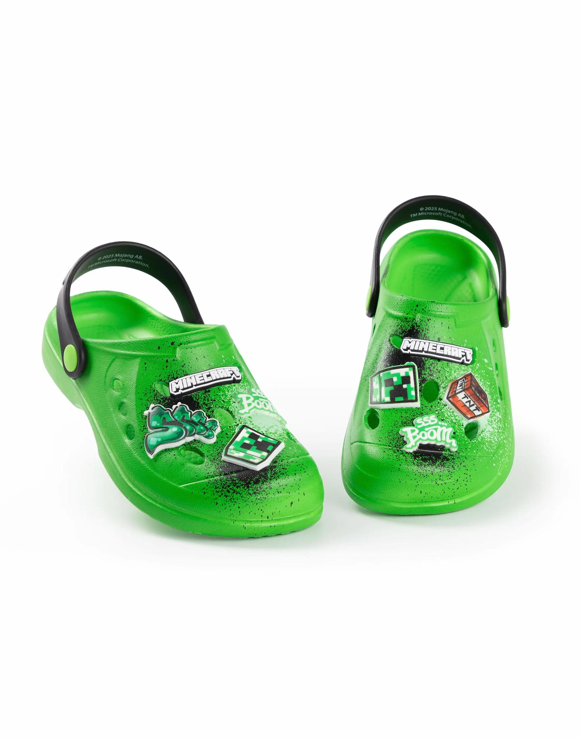MINECRAFT Zoccoli Creeper Verdi | Calzature da Spiaggia per Bambini | Design Cartoon TNT Boom | Stile Streetwear | Accessori da Gioco per Bambini | Zoccoli Comodi con Tacco Basso per Giovani