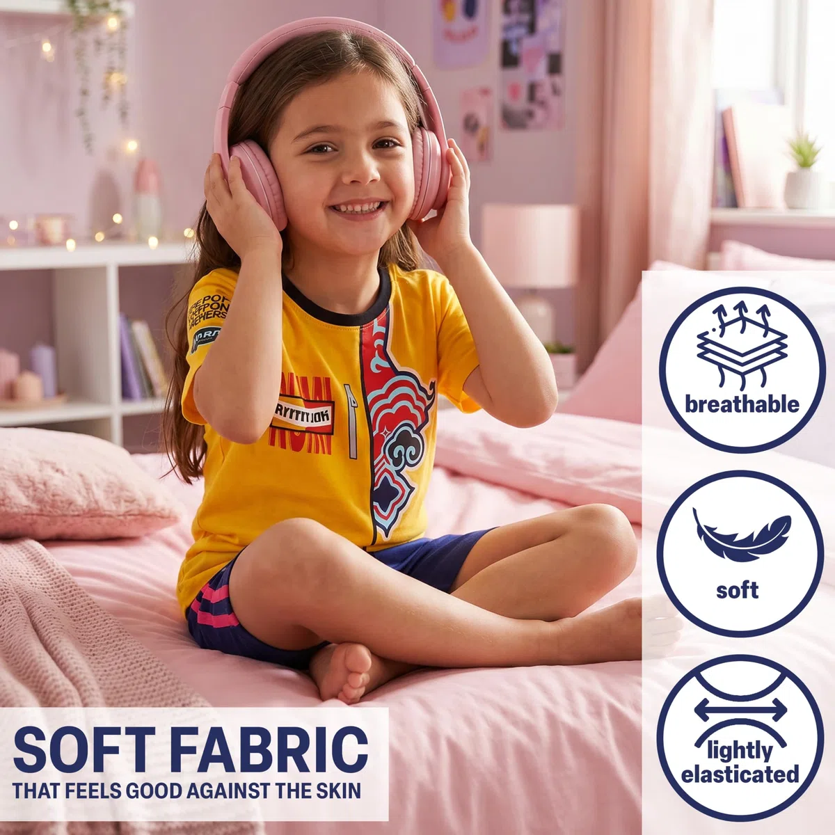 Get Trend KPOP Demon Hunters Huntrix 2 Pezzi Pigiama Estivo Bambina Set, Comodi Maglietta Maniche Corte e Pantaloncini, Idea Regalo Ragazza