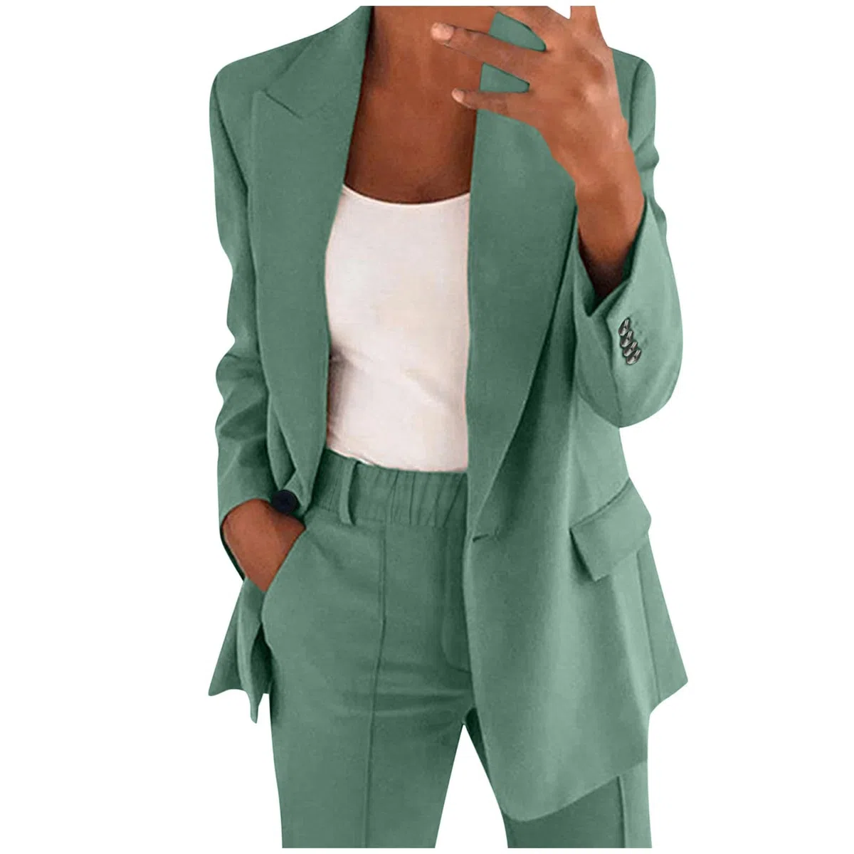 Completo da Donna Elegante Curvy Pantaloni e Giacca Tailleur Leggeri Ufficio Suit Slim Fit Giacche Eleganti per La Primavera L’Estate Set