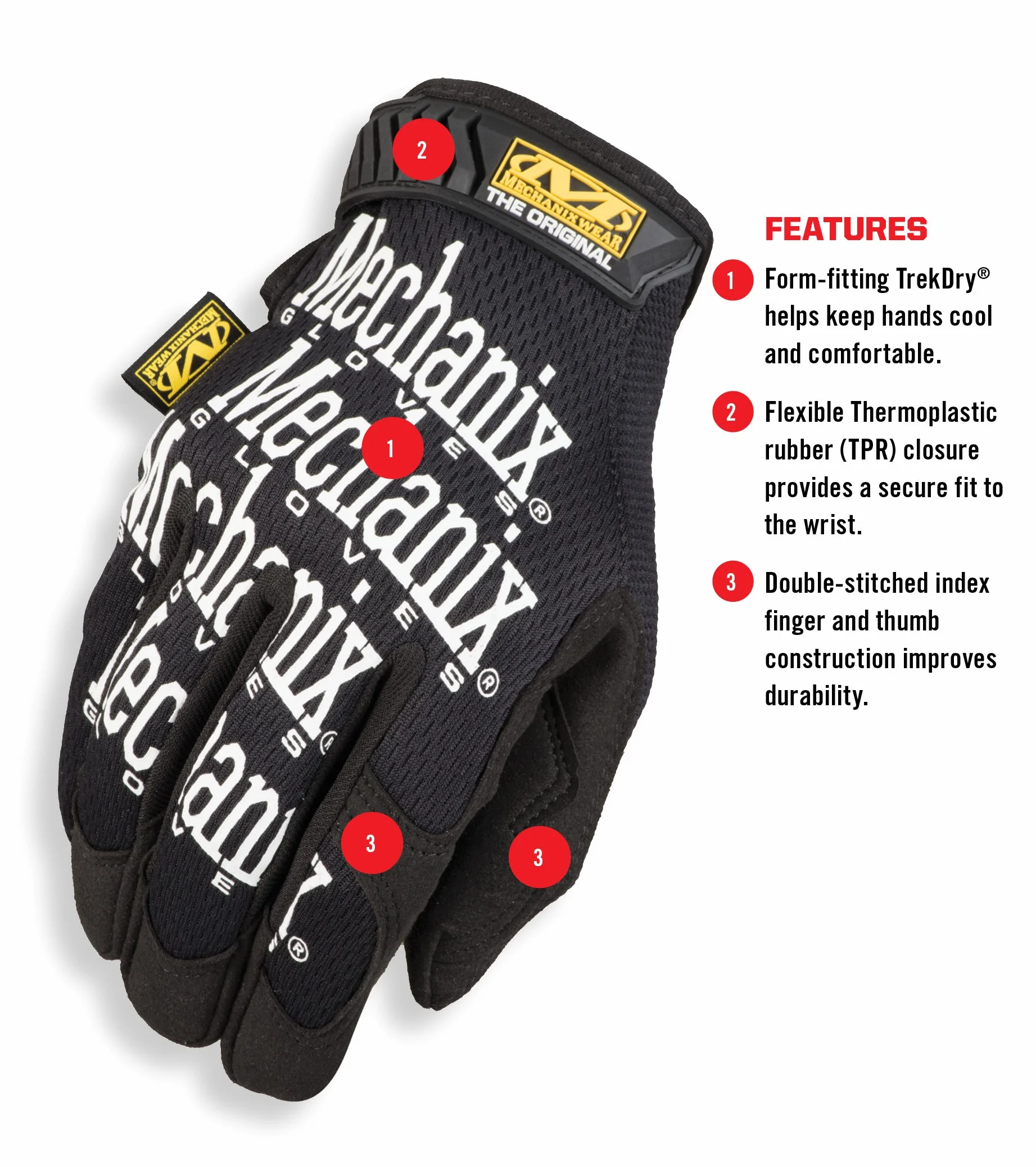 Mechanix Wear - Original Guanti, Nero, X-Large