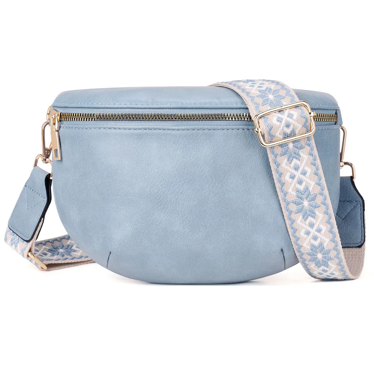 Roulens Borsa a Tracolla da Donna Alla Moda Marsupio in Pelle PU Morbida di Grande Capacità con Tracolla Larga Regolabile e Rimovibile