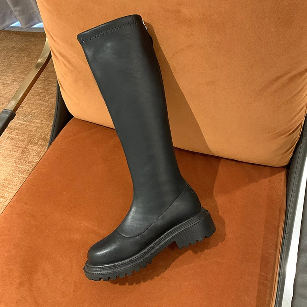 Generisch Stivali da equitazione da donna, al ginocchio, in similpelle, per l'autunno, l'inverno