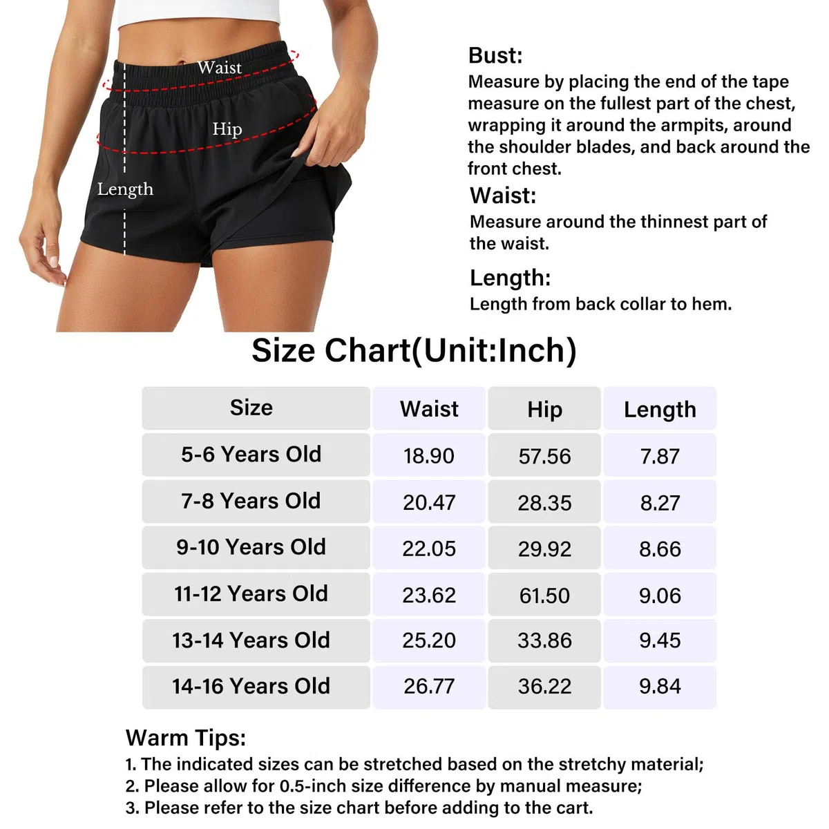 Pantaloncini da corsa 2 in 1 per ragazze, a vita alta, per atletica e palestra, con tasche foderate con cerniera, per tennis, yoga, danza, sport
