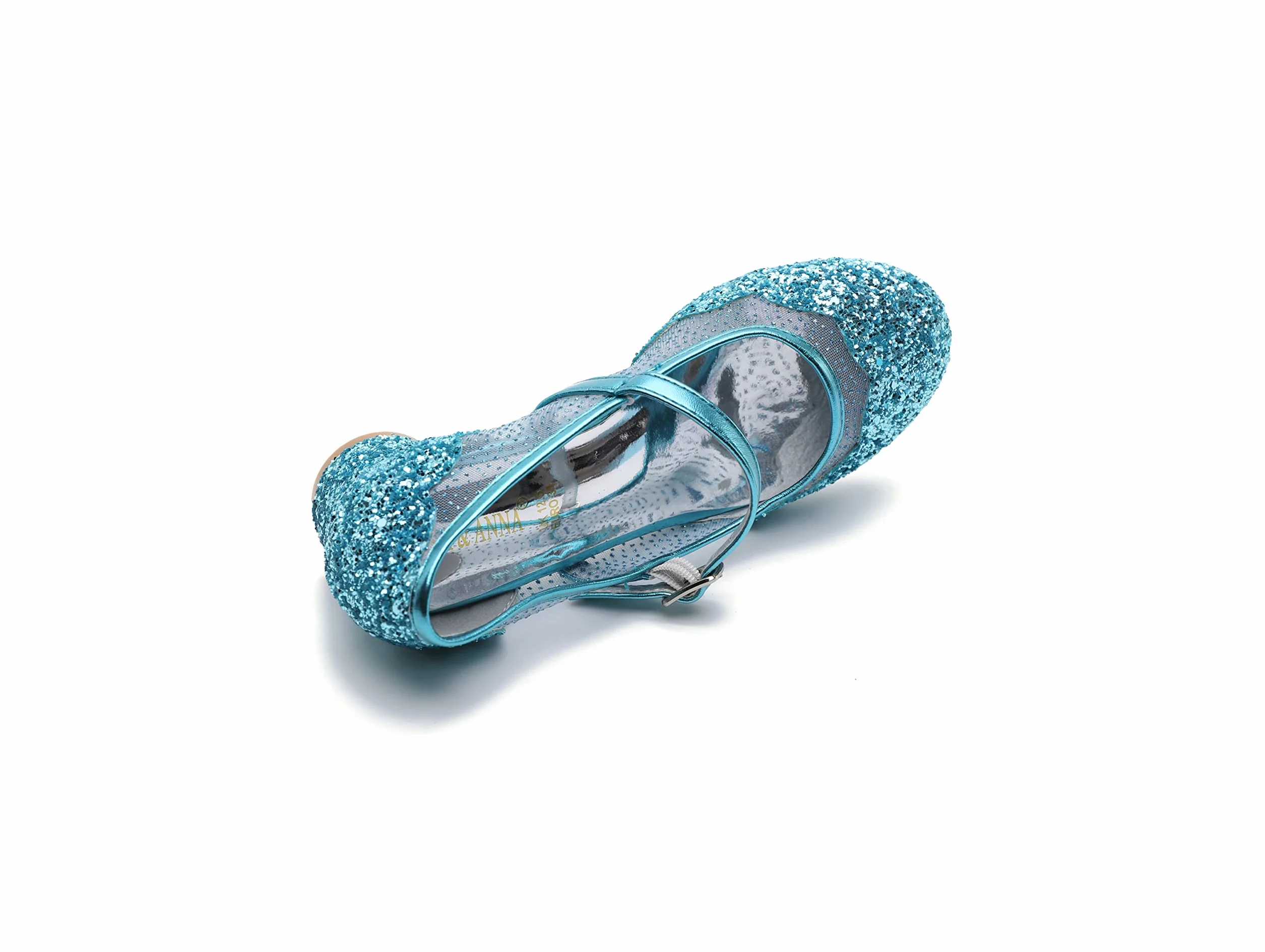 ELSA & ANNA Scarpe da principessa per ragazze - Scarpe con tacco 3cm - Scarpe per costumi Elsa glitterate per feste e compleanni - Tacchi alti per bambini (SH2205)