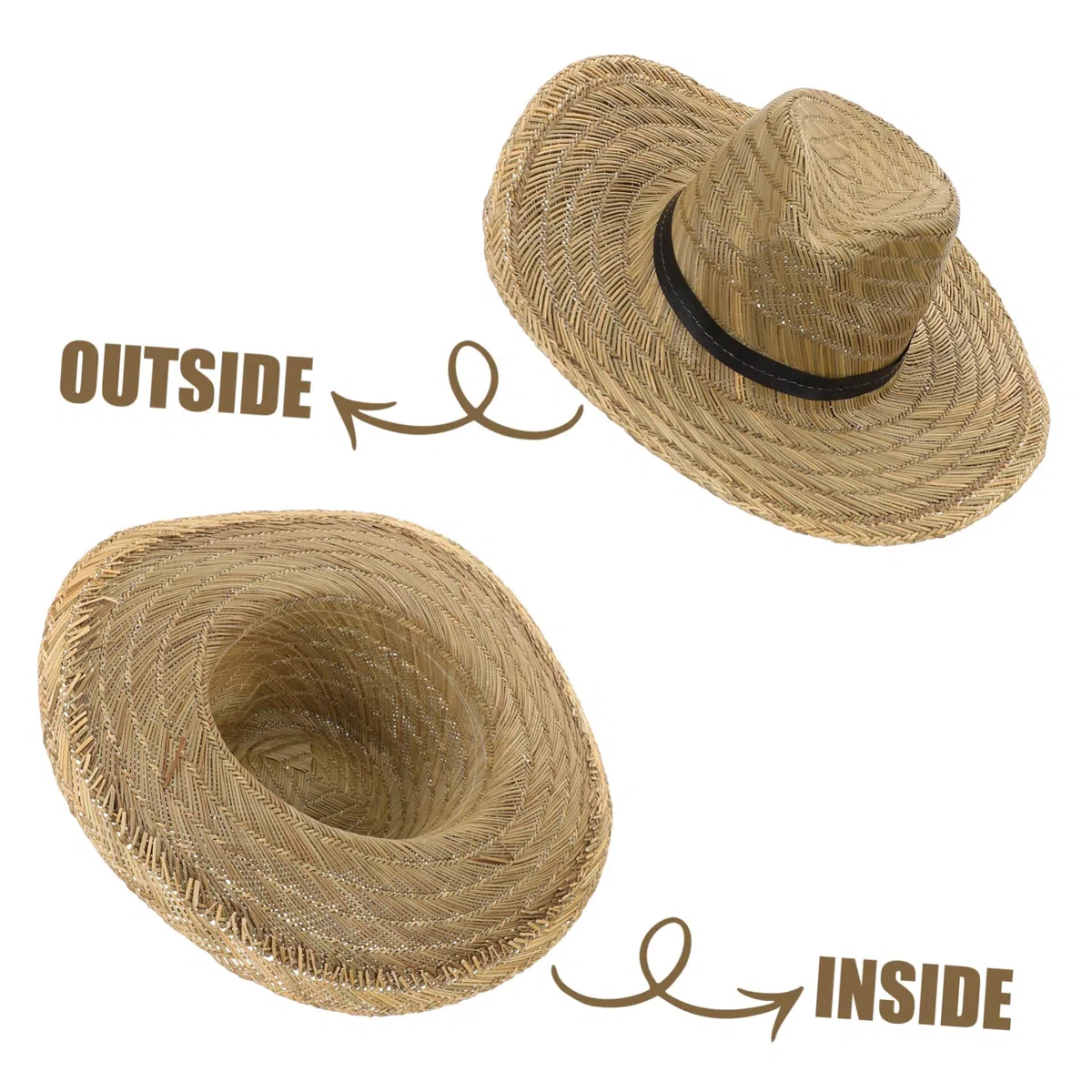 Homoyoyo Parasole Cappelli a Secchiello Paglia Cappello per Uomo Largo Cappello di Moda Cappello da Sole per Gli Uomini Cappello per la Spiaggia Cappello da Spiaggia Cannuccia