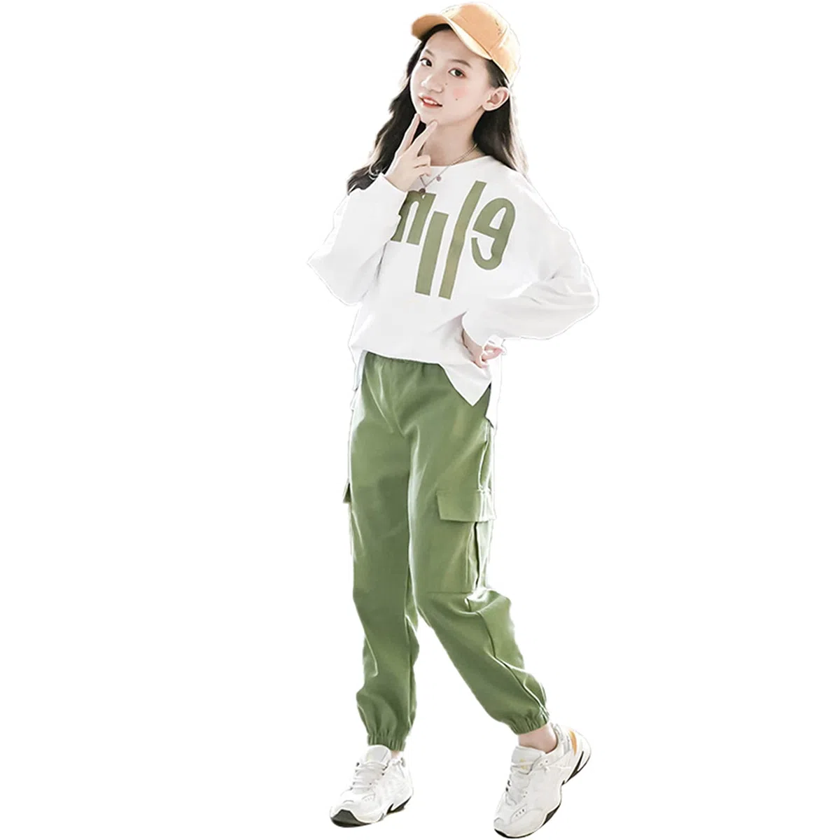 amropi 2 PCS Set Completo Ragazze Tuta a Righe Felpa Top + Denim Pantalonio per 3-14 Anni