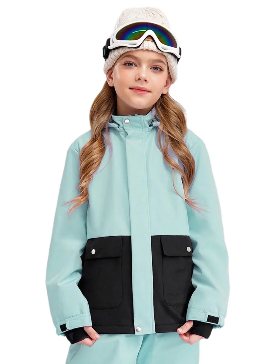 dPois Giacca Sci Bambina con Cappuccio Giacche da Neve Leggero Impermeabile Ski Jacket Cappotto da Trekking Montagna Outdoor Abbigliamento da Sci Snowboard Campeggio