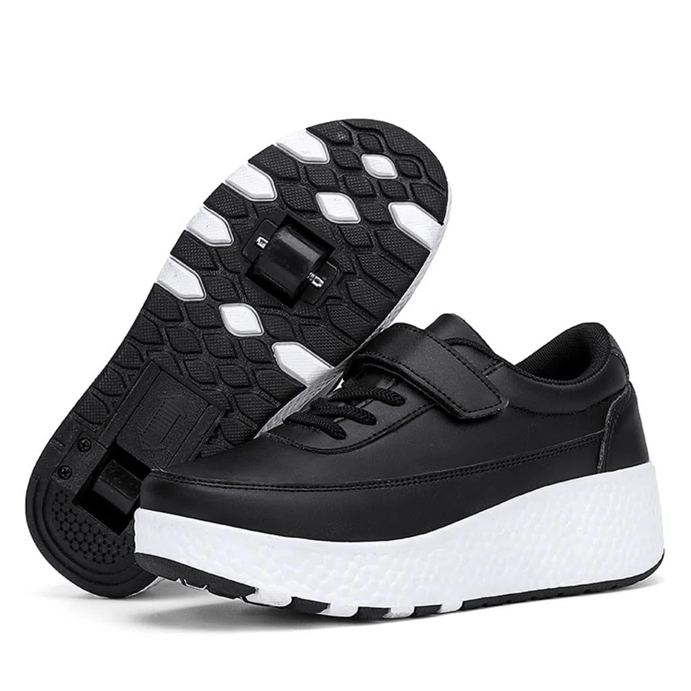 Mateju Scarpe con Rotelle Bambina Bambino Sportive Scarpe da Skateboard, Ragazzo Rotelle a Scomparsa Sneakers da Ginnastica da Pattini per Bambini Donna, Doppia Ruote 29-43 EU