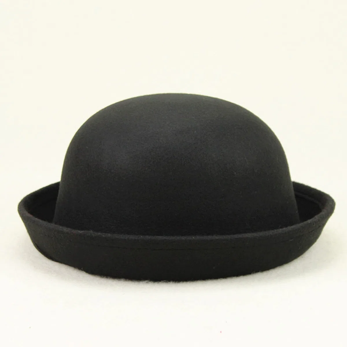 Coneflower Elegante Cappello a Bombetta Panama per Adulti Solido Roll Up Brim Cappello a Bombetta Cappello Uomo Donna Classico Lana Rotondo Bombetta Cappelli Cappello Secchio Cappello Due