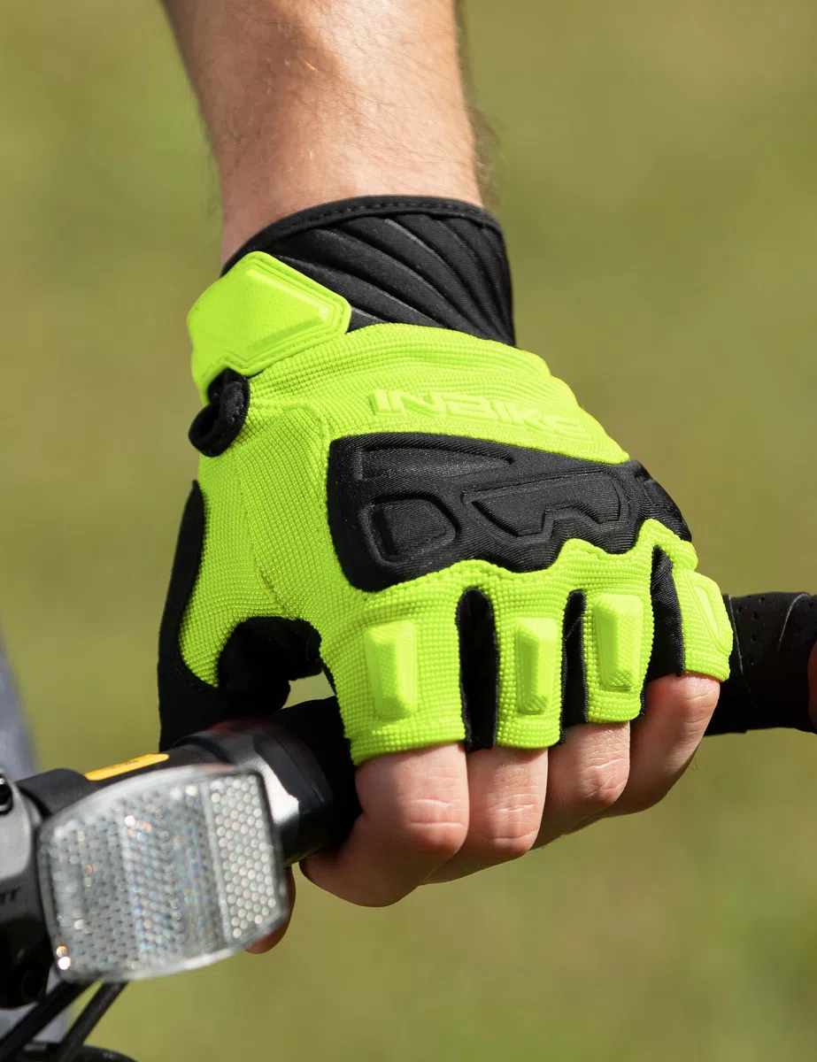 INBIKE Guanti MTB Estivi da Uomo Guanti Ciclismo Senza Dita in 5mm Imbottitura Traspirante Antiscivolo con Ottima Presa