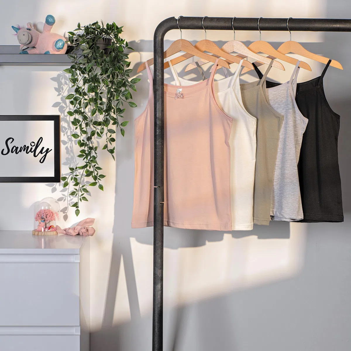 SAMILY Canottiera intima da bambina, in cotone, confezione da 5