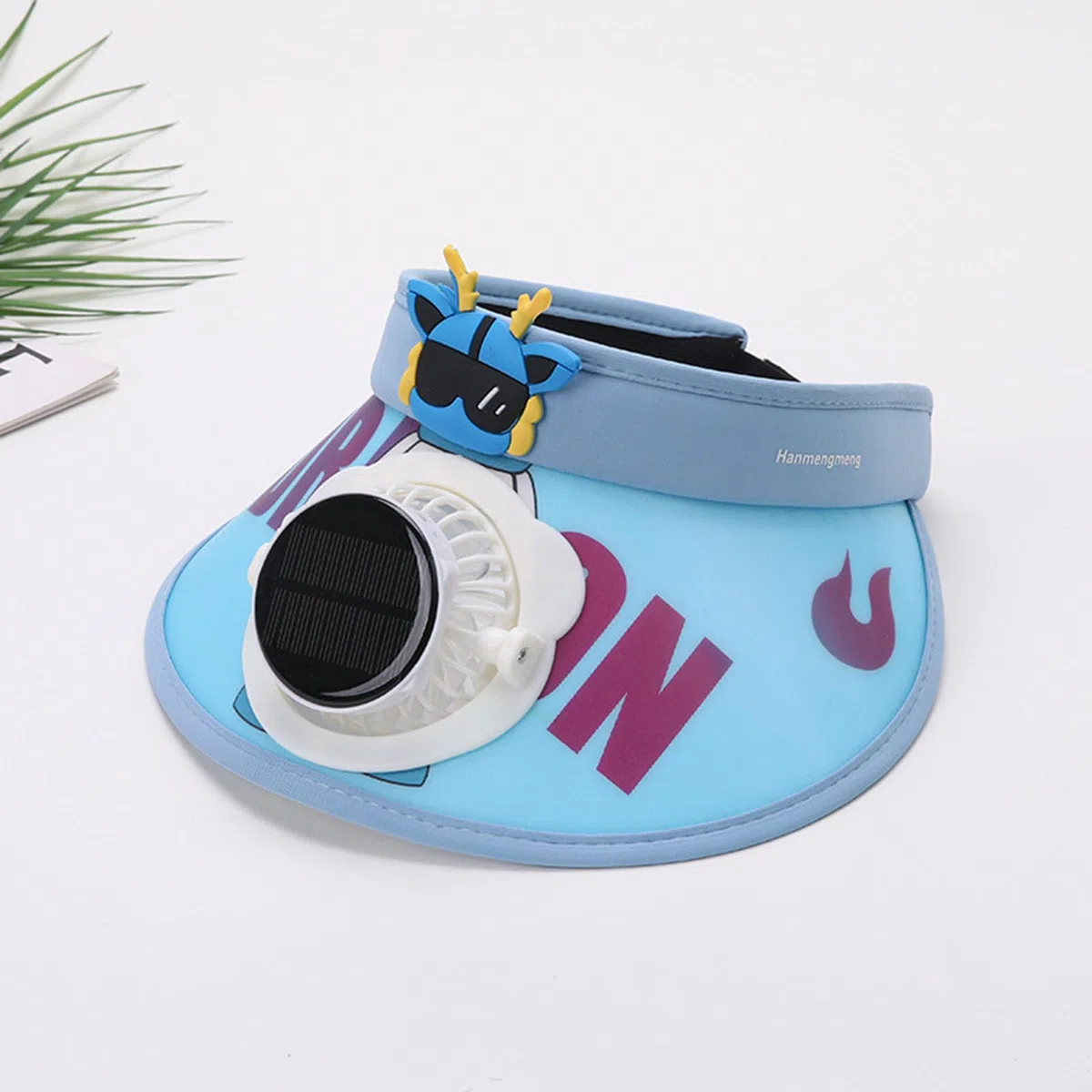 2025 - Visiera parasole con ventilatore, ricarica USB, cappello estivo all'aperto con ventilatore, ampia area solare regolabile fibbia elastica cappello invernale per bambini e guanti