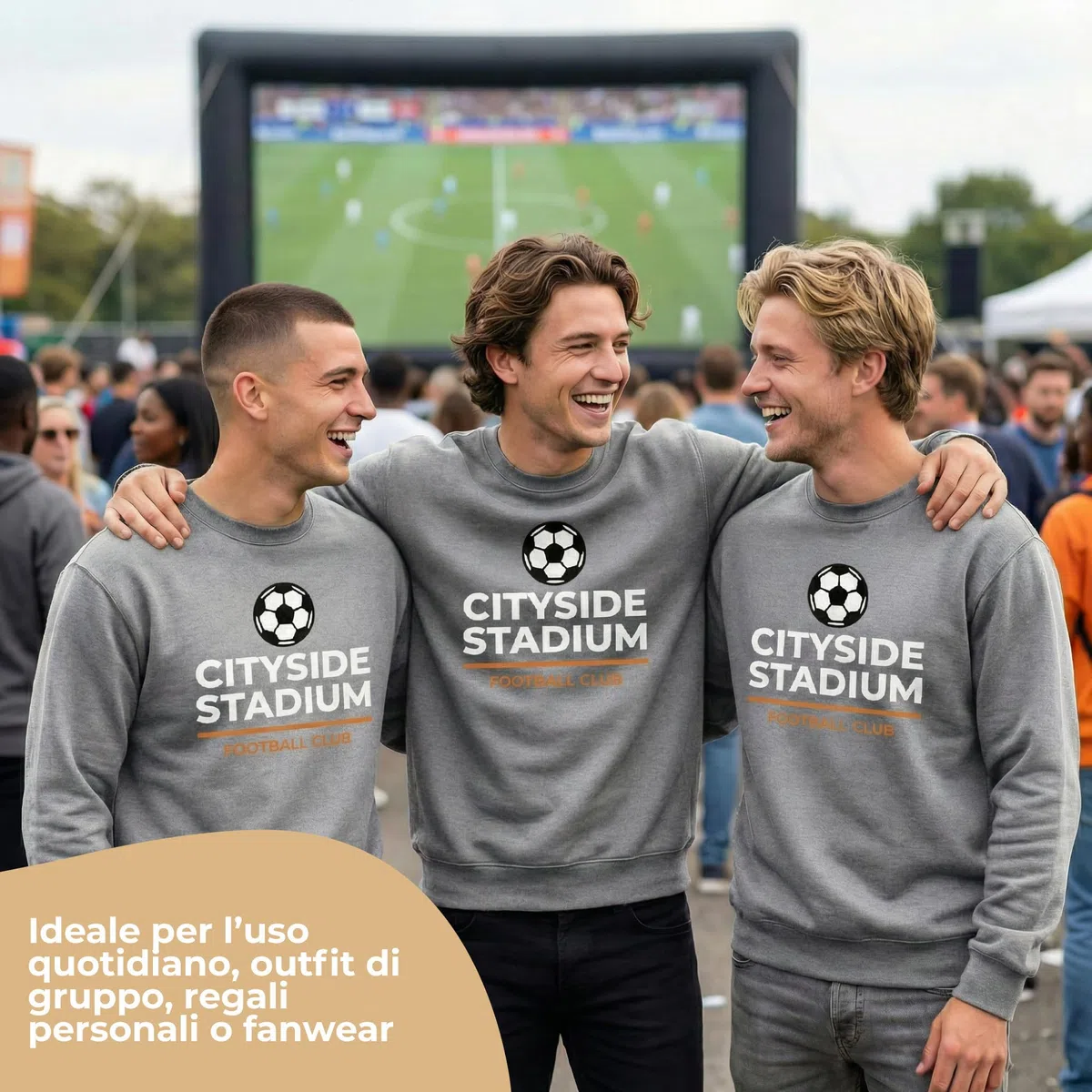Cimpress Felpa Personalizzata Uomo, Taglie S–5XL, Personalizzabile con Foto, Logo o Testo, Girocollo con Stampa Frontale, Ideale per Squadre, Regali, Eventi o Divise Aziendali