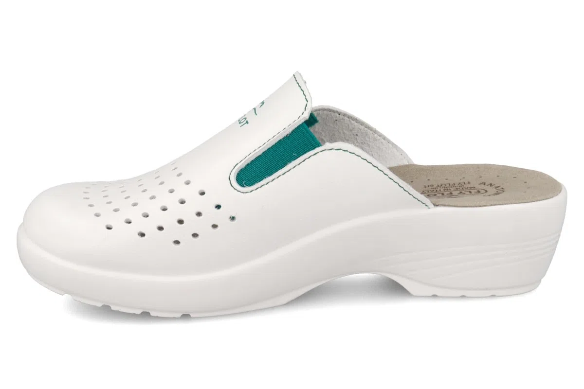 Fly Flot | Professional Certified, Zoccoli Sanitari Donna con Elastico Regolabile, Ciabatte con Tomaia e Sottopiede in Evopell,
