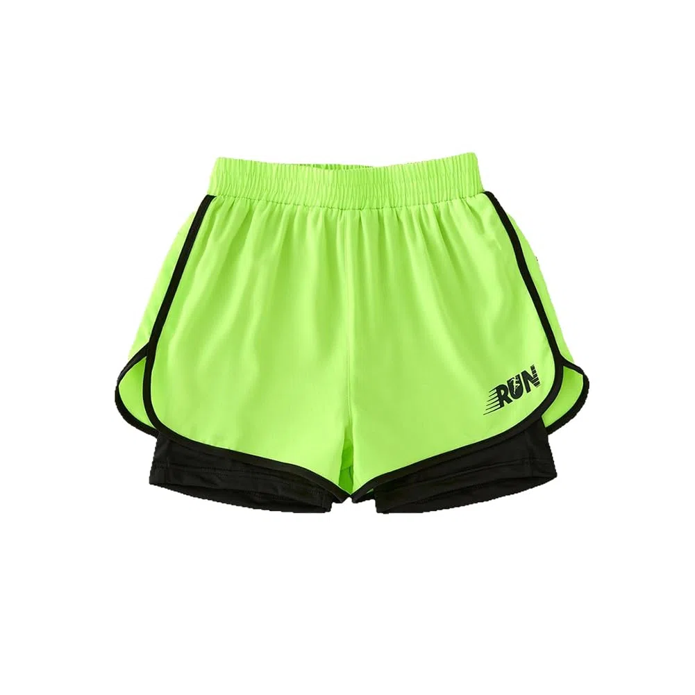 Pantaloncini da corsa 2 in 1 per ragazzi, elasticizzati, leggeri, ad asciugatura rapida, per palestra, allenamento