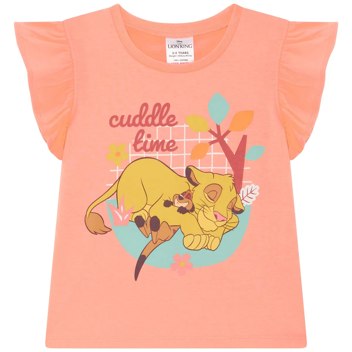 Disney Pigiama Corto da Bambina Re Leone/Lion King in 100% Cotone