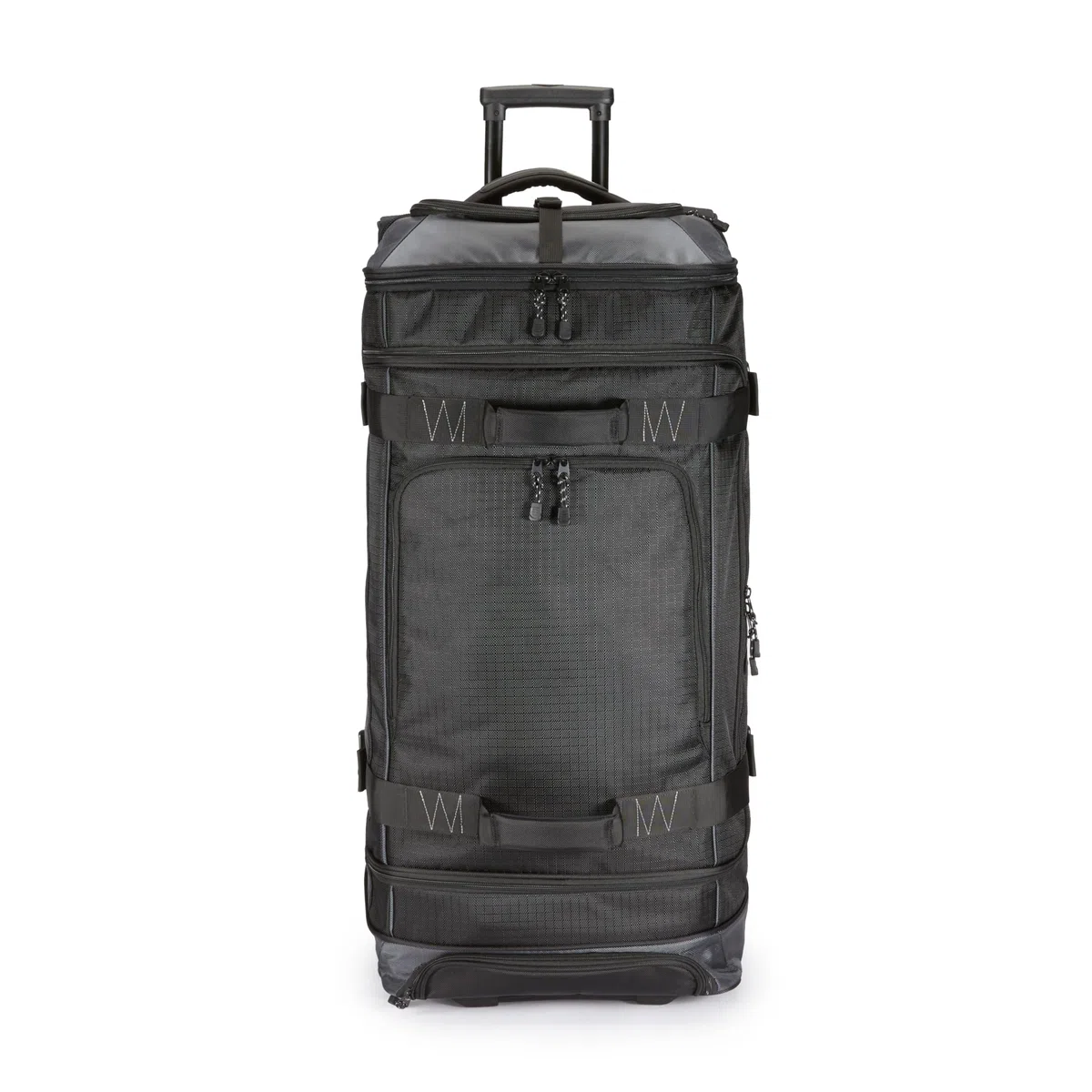 Amazon Basics Borsone da Viaggio con Ruote,Grande (89 cm, 137 litri),Trolley Leggero e Robusto in Tessuto Ripstop, Spazioso,con Manico Telescopico,Ideale per Viaggi,Lavoro e Tempo Libero,Nero