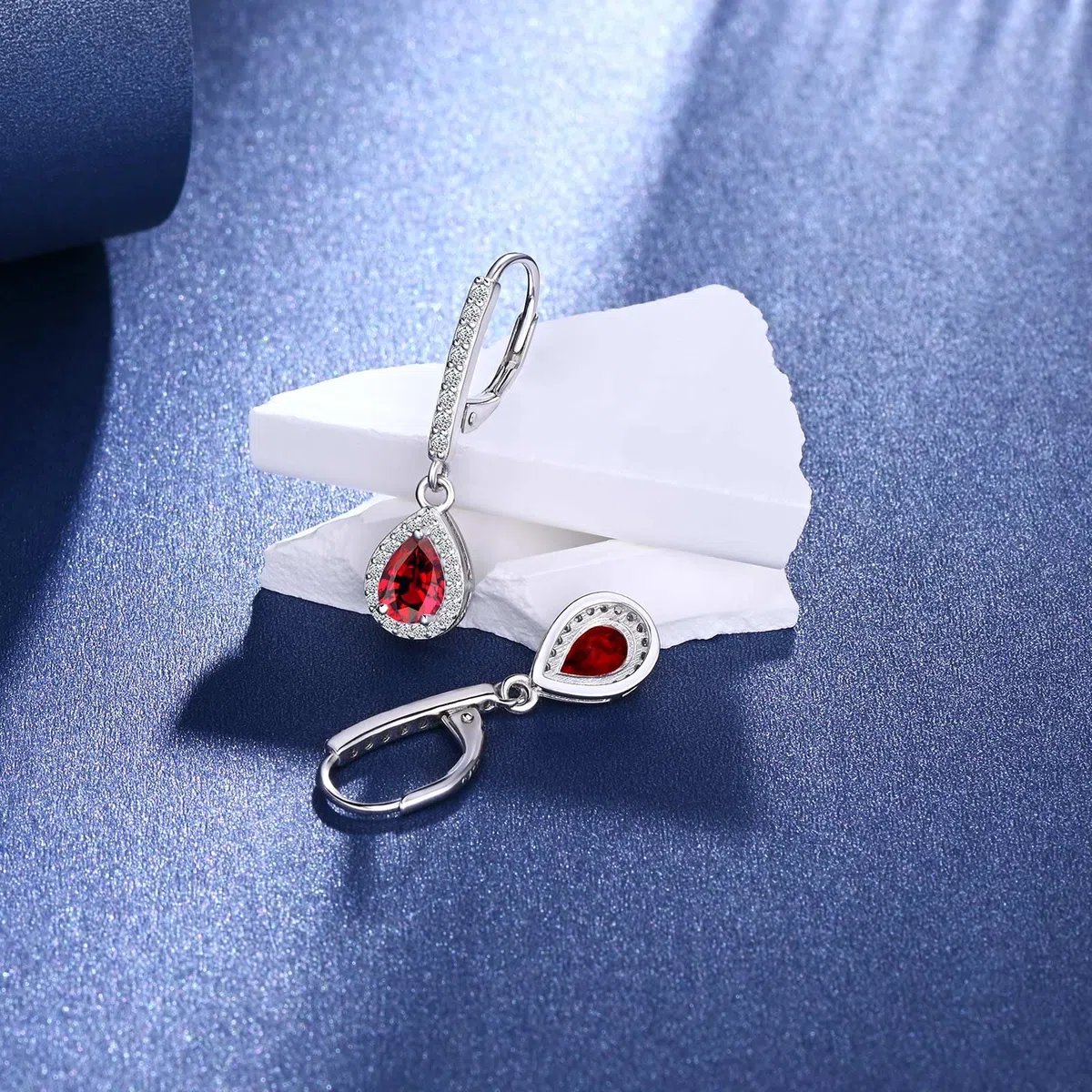 Orecchini Pendenti da Donna in Argento 925, Zircon rotondi/a forma di cuore/a forma di fiore/ovali/a goccia/quadrati, Orecchini Pietre Gioielli per Moglie Mamma Fidanzata