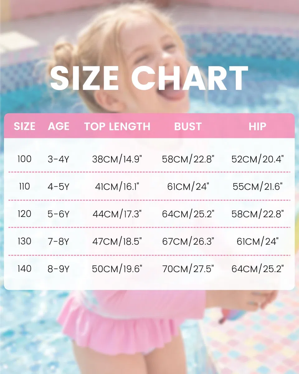 Costume da bagno ragazza 2 pezzi Uv costumi da bagno bambini manica lunga stampa tessuto costume da bagno Uv Shirt ragazza 4-10 anni