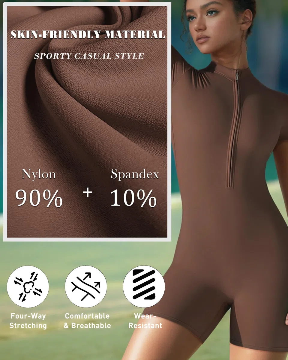 Merlvida Jumpsuit Donna Tuta Intera Corta Sportiva Senza Cuciture Aderente Completo Palestra Elegante Estiva Sexy Bodysuit Outfit Yoga Gym Fitness Workout