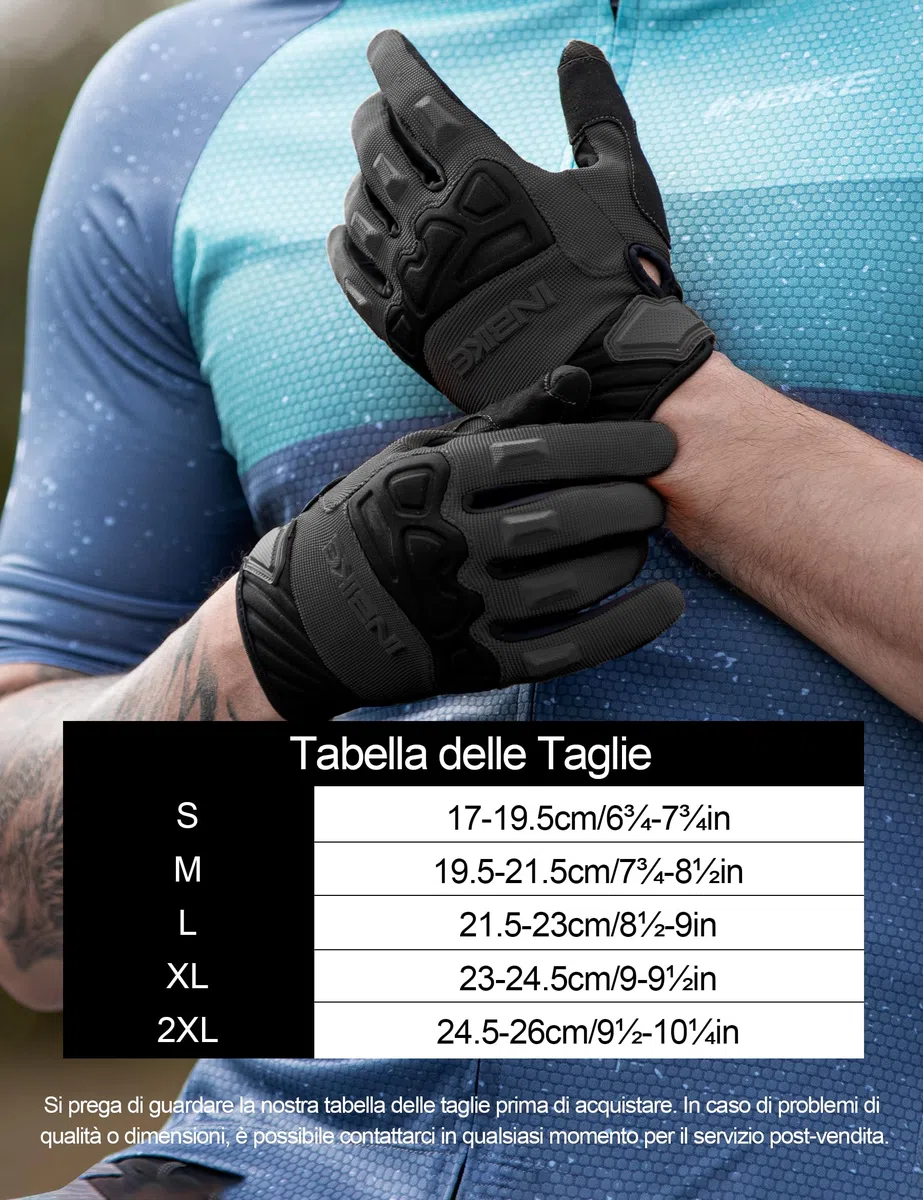INBIKE Guanti MTB Guanti da Ciclismo in 5mm Eva Touchscreen Antiurto Antiscivolo Bici da Strada Moutain Bike per Uomo e Donna