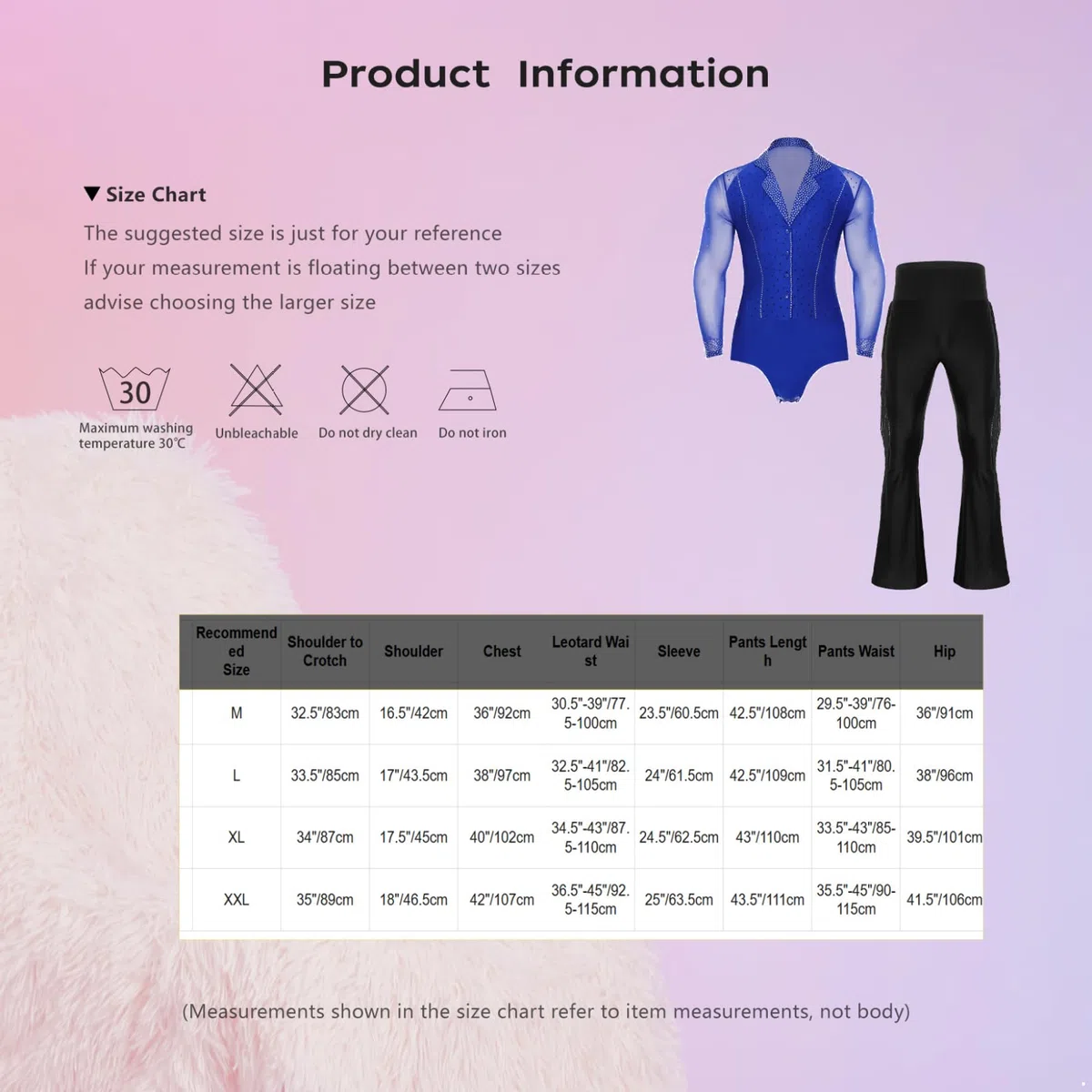 Completo da Ballo Latino Americano Uomo Camicia Body da Ginnastica Leotard con Strass e Nappa Pantaloni a Zampa Vestito da Ballo Valzer Samba Rumba Dancewear