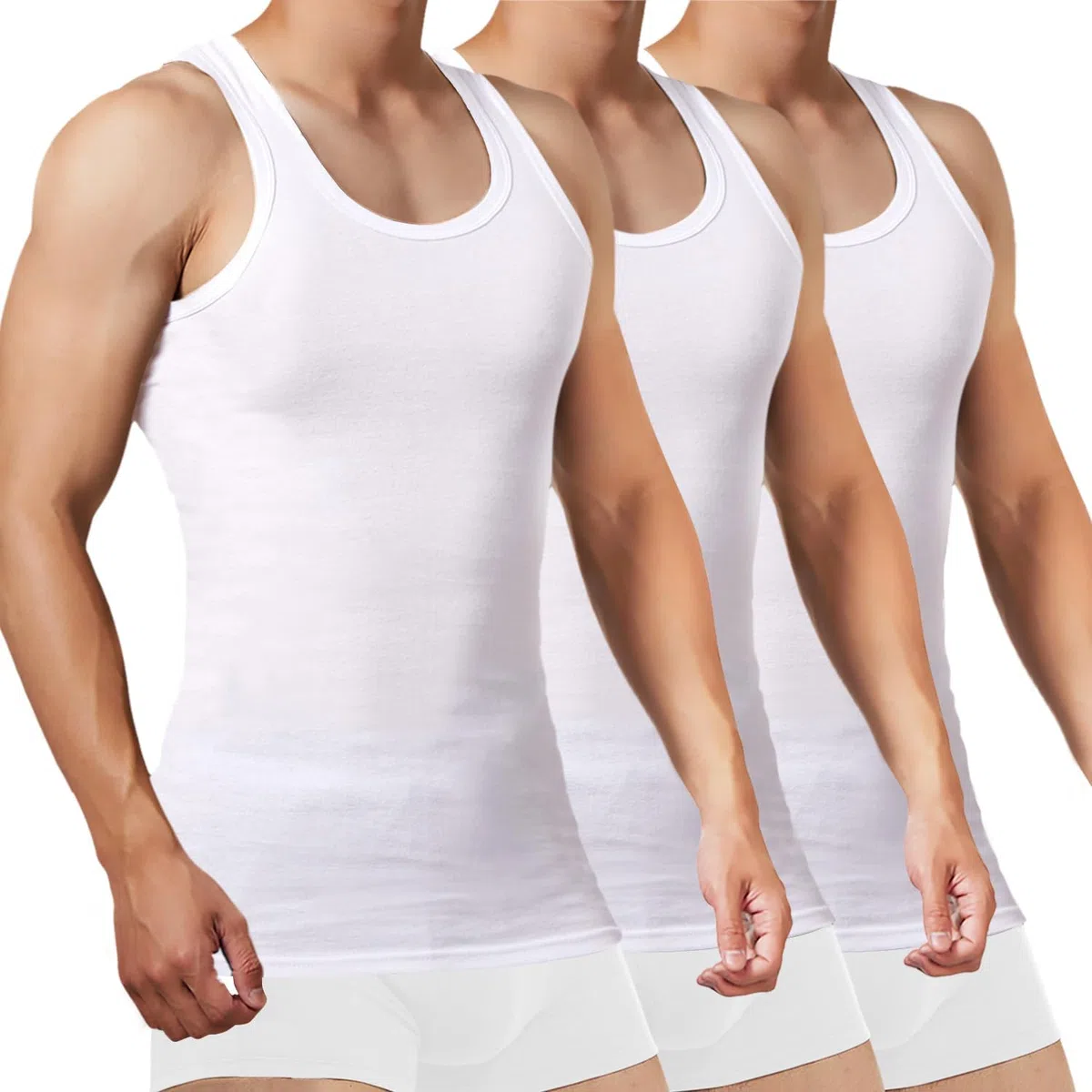 FALARY Canottiera Uomo Pacco da 3/5 100% Cotone Canottiera