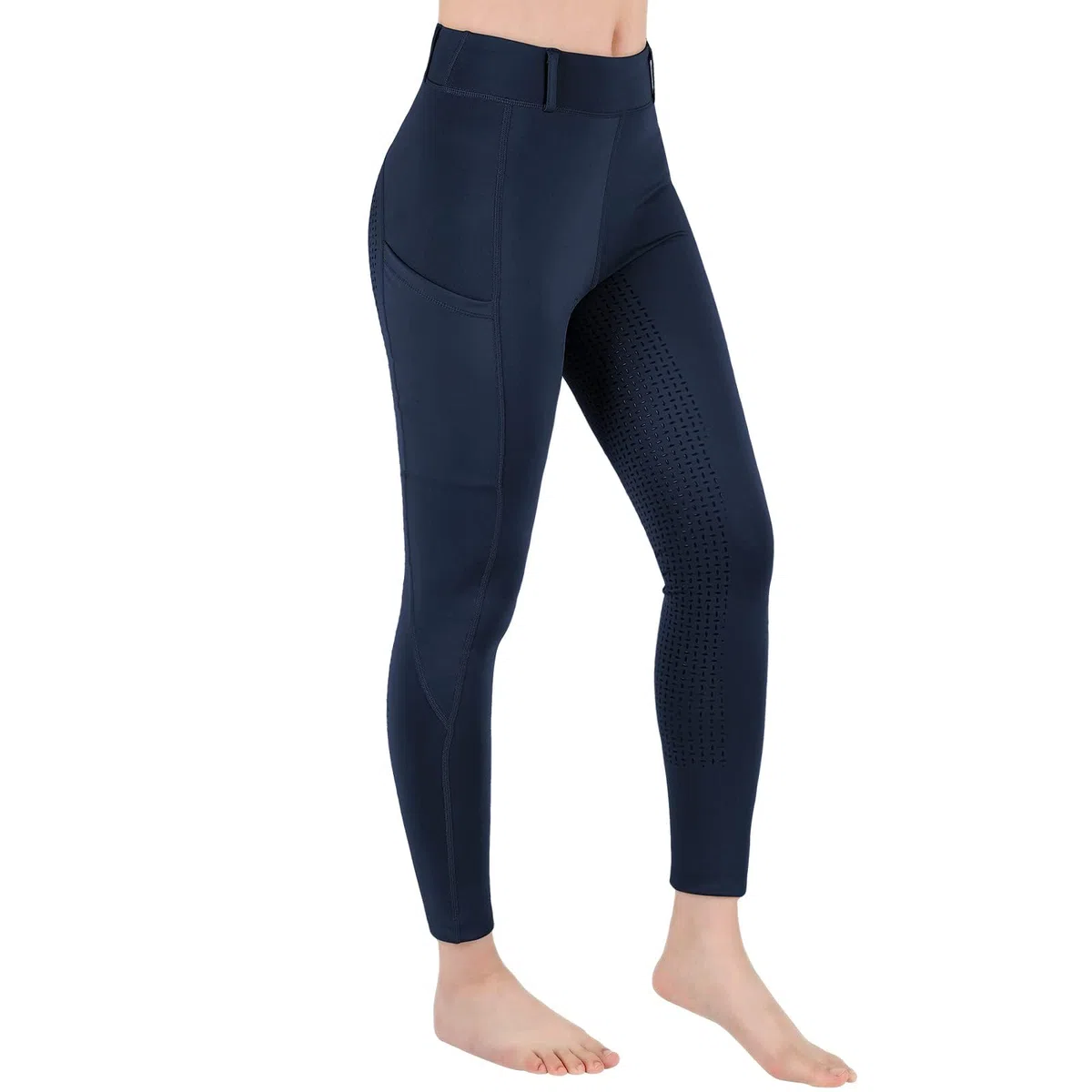 beroy Pantaloni da equitazione per bambini, con inserti in silicone, con passanti per cintura e custodia per cellulare