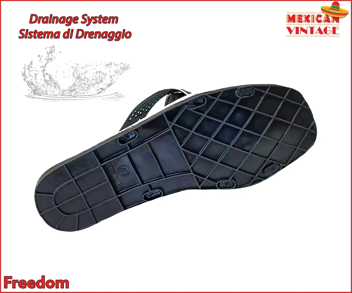 Generico Ciabatte Uomo Vintage Messicano, Free Mexico Antiscivolo Scogli Mare Piscina, Drainage System Sistema di Drenaggio