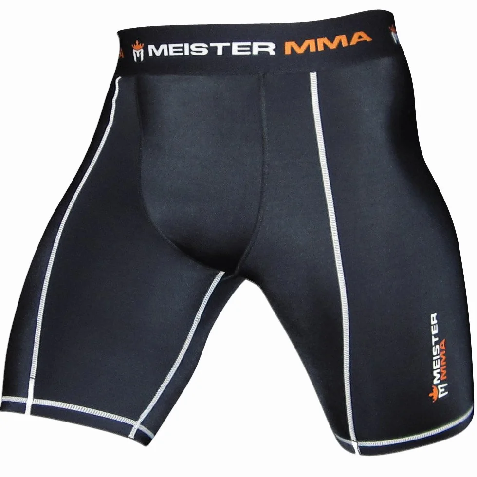 Meister MMA Compression Rush Fight Shorts mit Schutzbecher-Tasche Pantaloncini Uomo