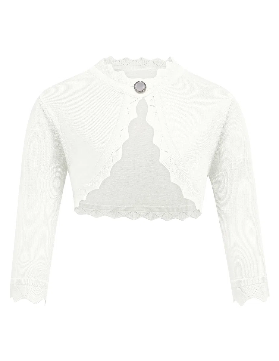trudge Ragazze Bolero Giacca Cardigan a Maniche Lunghe Coprispalle per Bambini Elegante Giacca a Spalla Festiva Cardigan Corto Primaverile con Bottoni