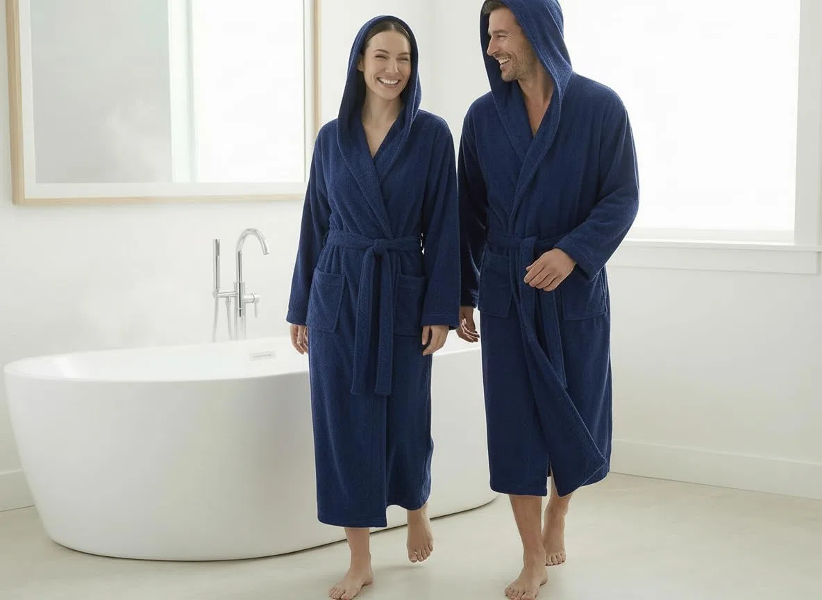 LARA MORADA Accappatoio Uomo Donna in Spugna di Cotone Premium Puro al 100% - Morbido 480gr/m2 Unisex - Massimo Comfort e Super Assorbenza, Soffice sulla Pelle con Cappuccio, Cinturino e Tasche