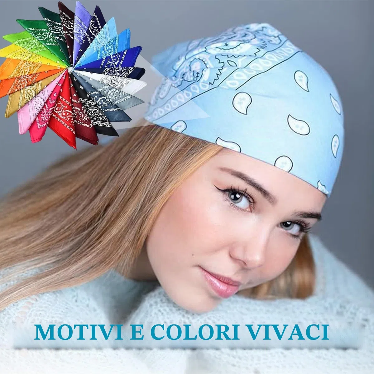 23 Pezzi Bandane Colorate, Bandanas Paisley, Poliestere Stampa, Asciugamano per capelli Unisex Per Uomo e Donna Per Capelli, Collo, Polso, Testa, Quadrata Misurare 55 * 55 CM