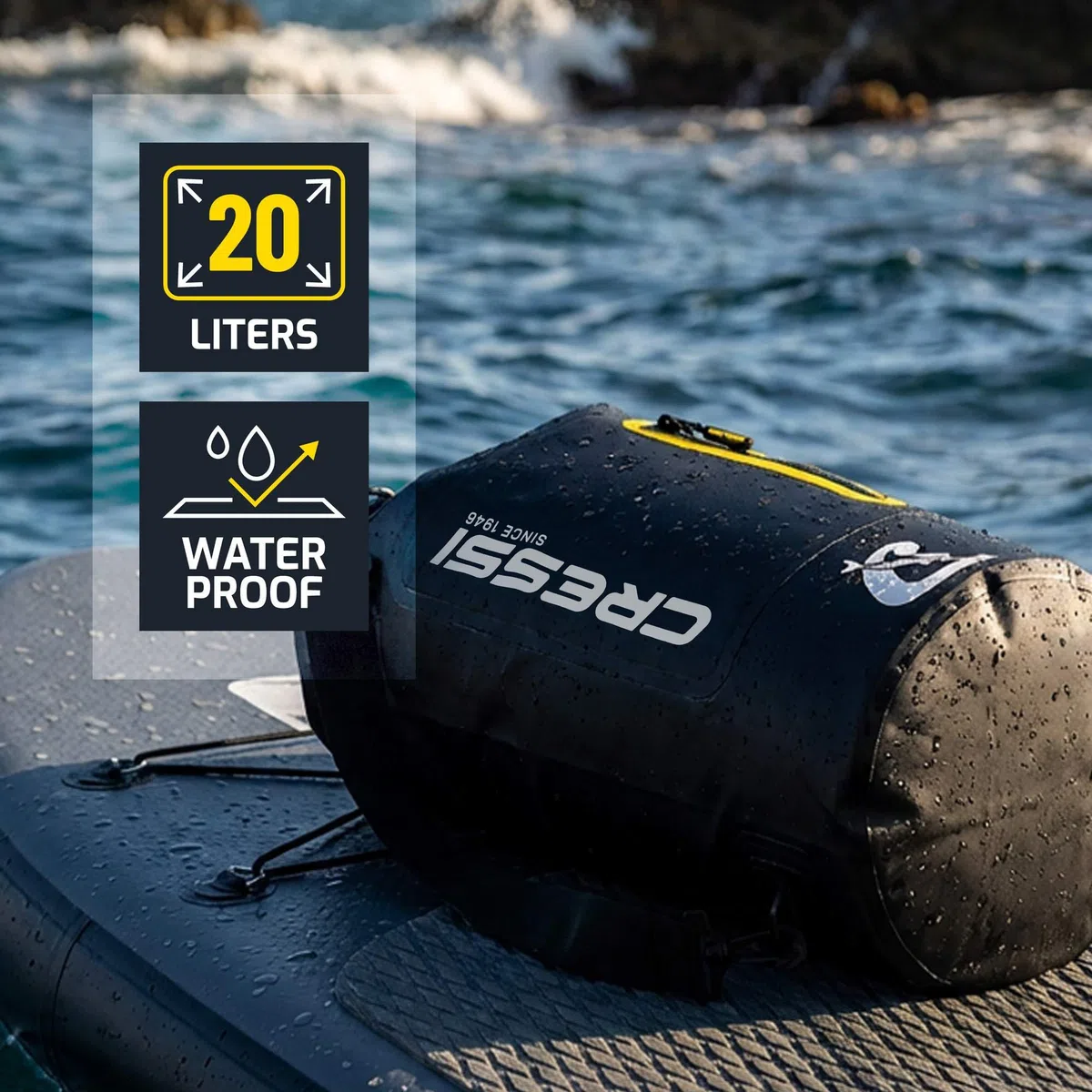 CRESSI dal 1946 - Ocelot Dry Bag - Borsa Stagna Impermeabile Unisex da Mare, Barca e Attività Acquatiche, Disponibile Piccola, Media e Grande
