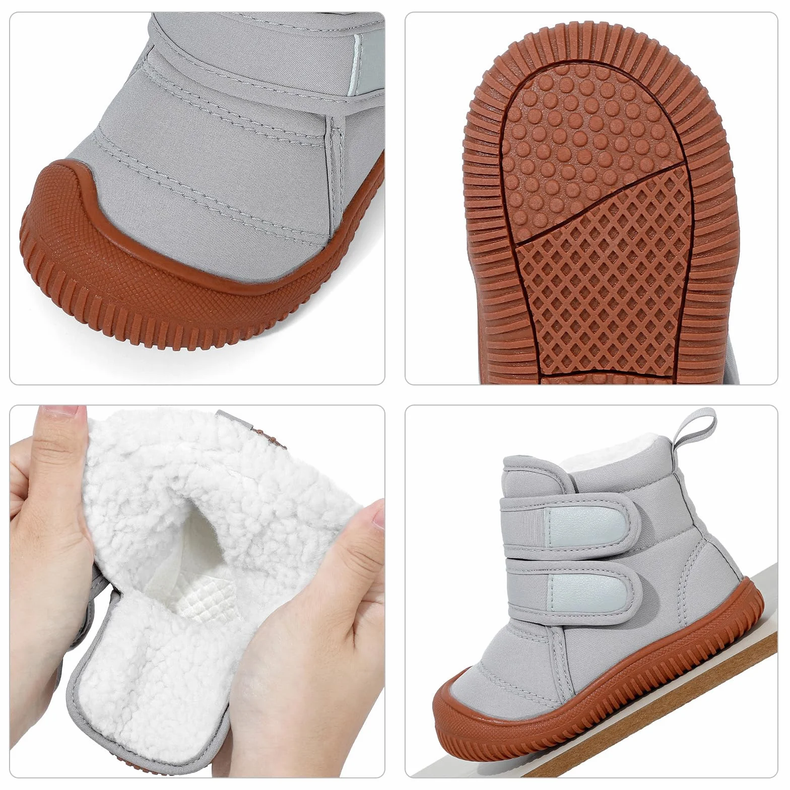 MASOCIO Stivaletti Neonato Neonata Invernali Scarpe Scarponcini Bimbo Bambino con Suole Gomma Antiscivolo Taglia 19-27 EU
