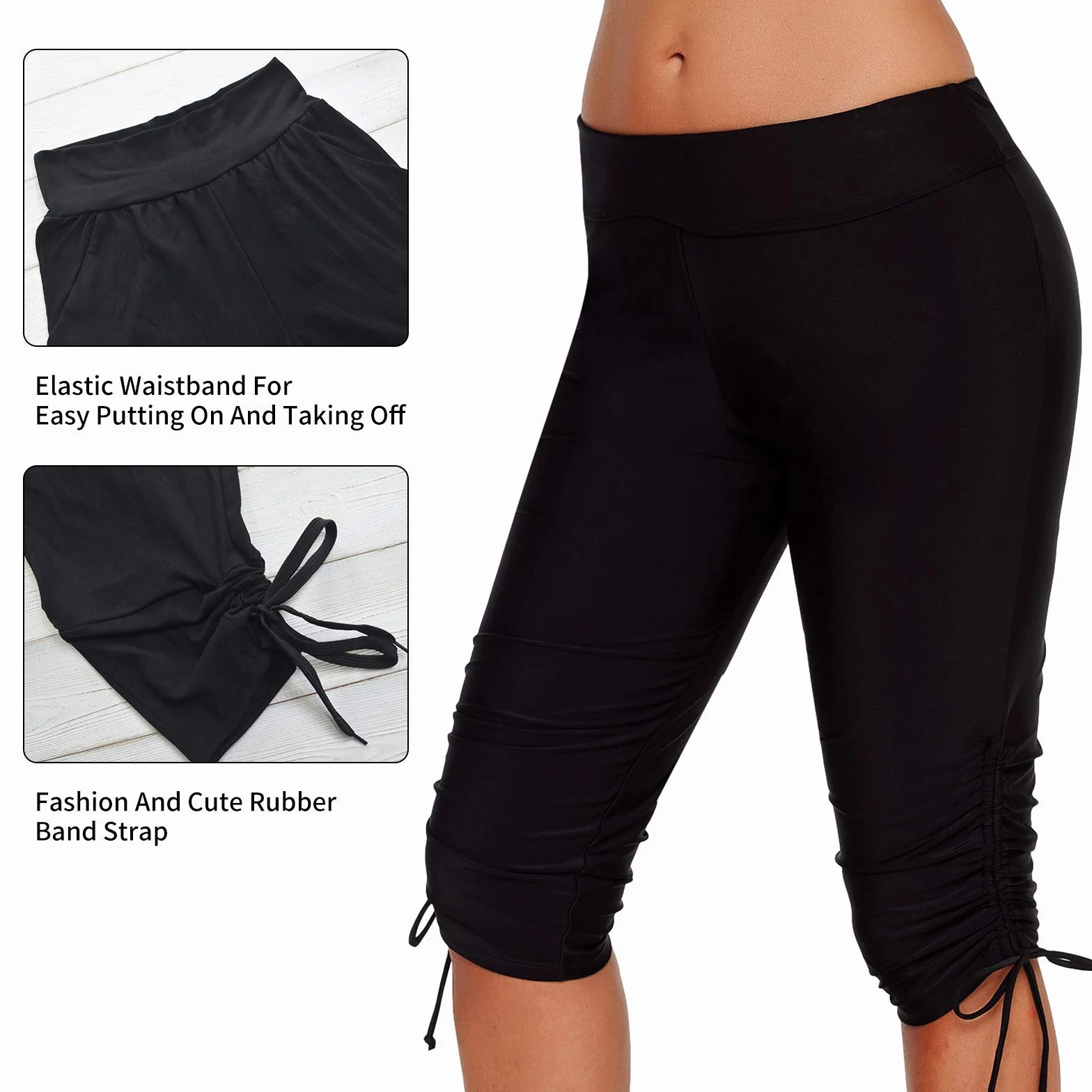 Pantaloncini da Bagno Donna Pantaloncini da Bagno Sportivi ad Asciugatura Rapida Pantaloncini da Bagno a Vita Alta Tinta Unita S-XXL